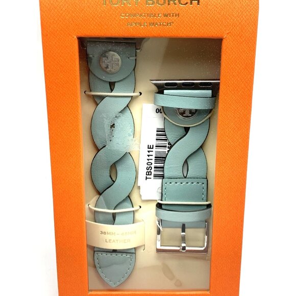 Tory Burch Apple Watch Band Case Size 38-45mm Braided Leather Strap TBS0111E - Picture 8 of 10